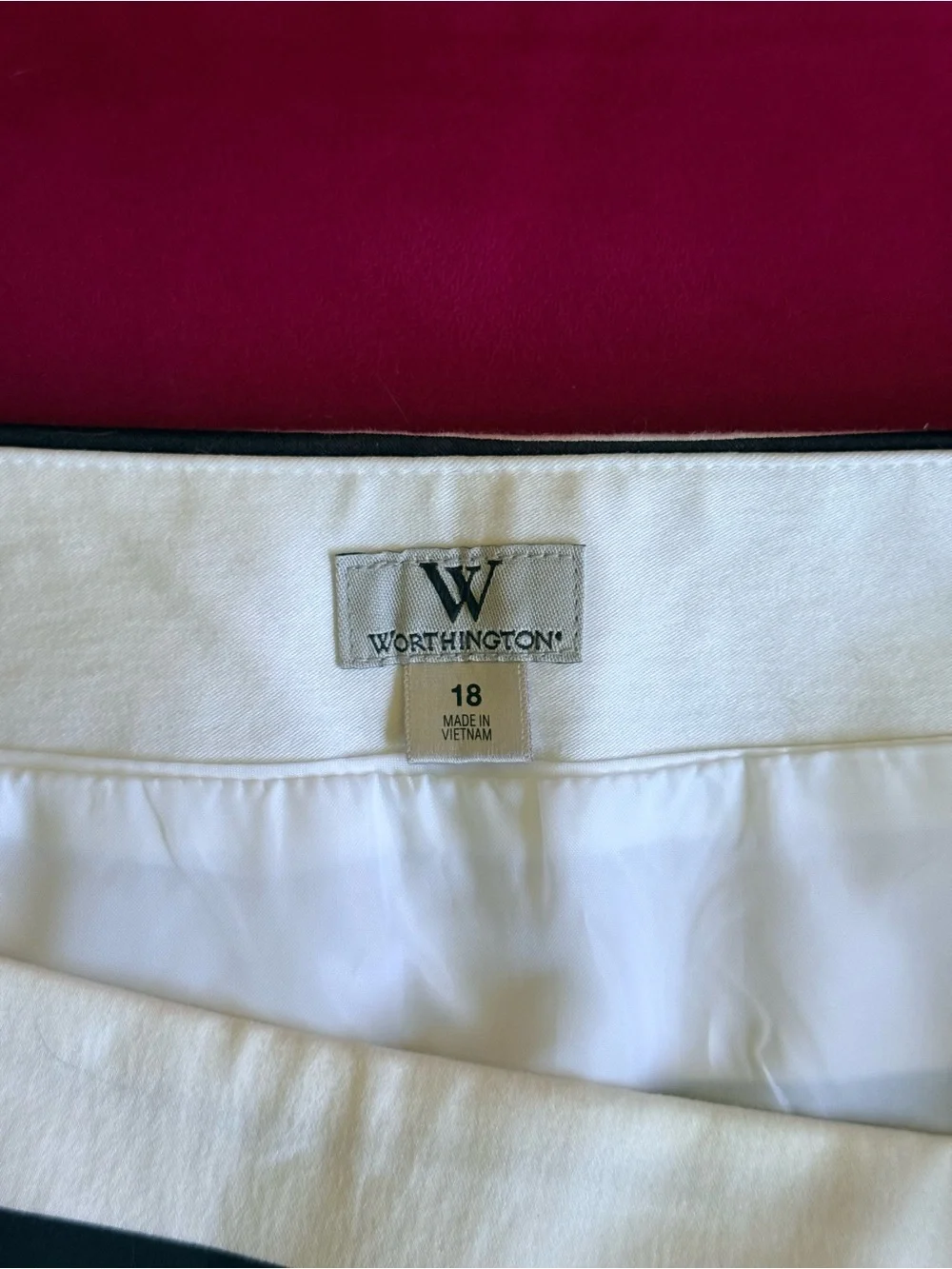 Worthington White Mini Skirt with Pink, Orange & Yellow Geo Stripes